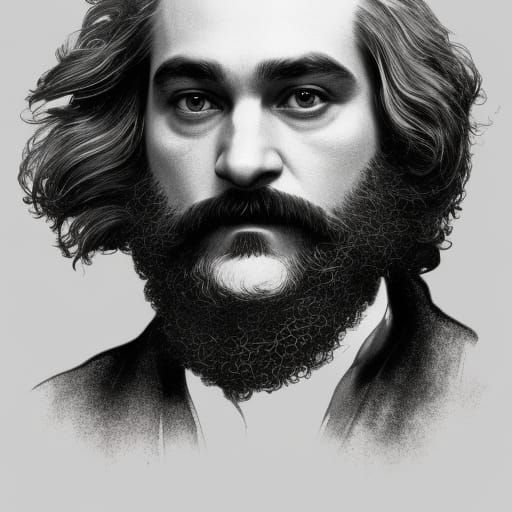 Joaquin Phoenix as Karl Marx: Detailed Portrait