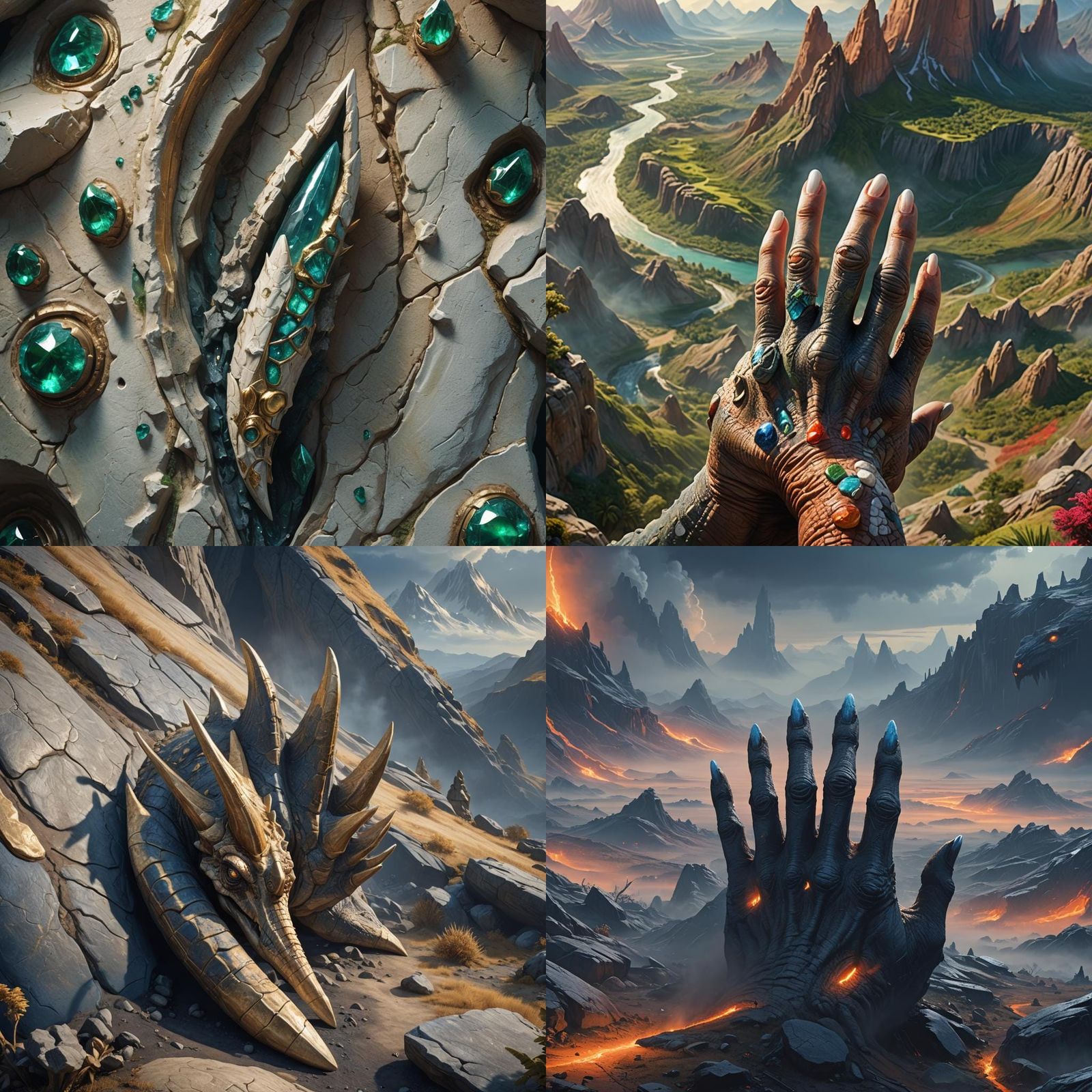 Mountain-Sized Dinosaur Nail in Detailed Fantasy Art