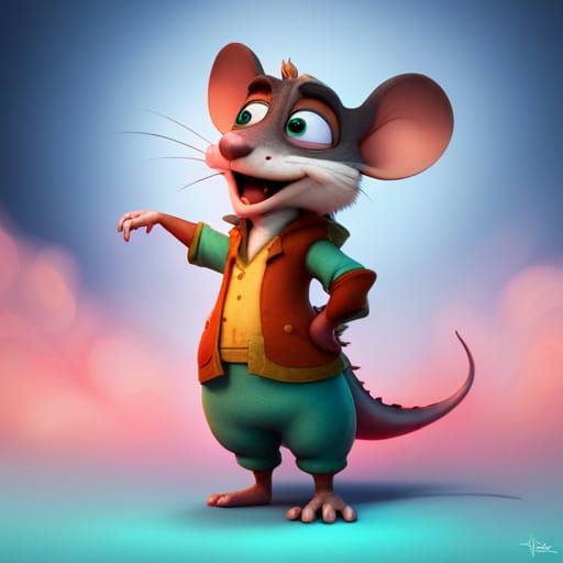Dragon Scale Mouse: Pixar Style 3D Render
