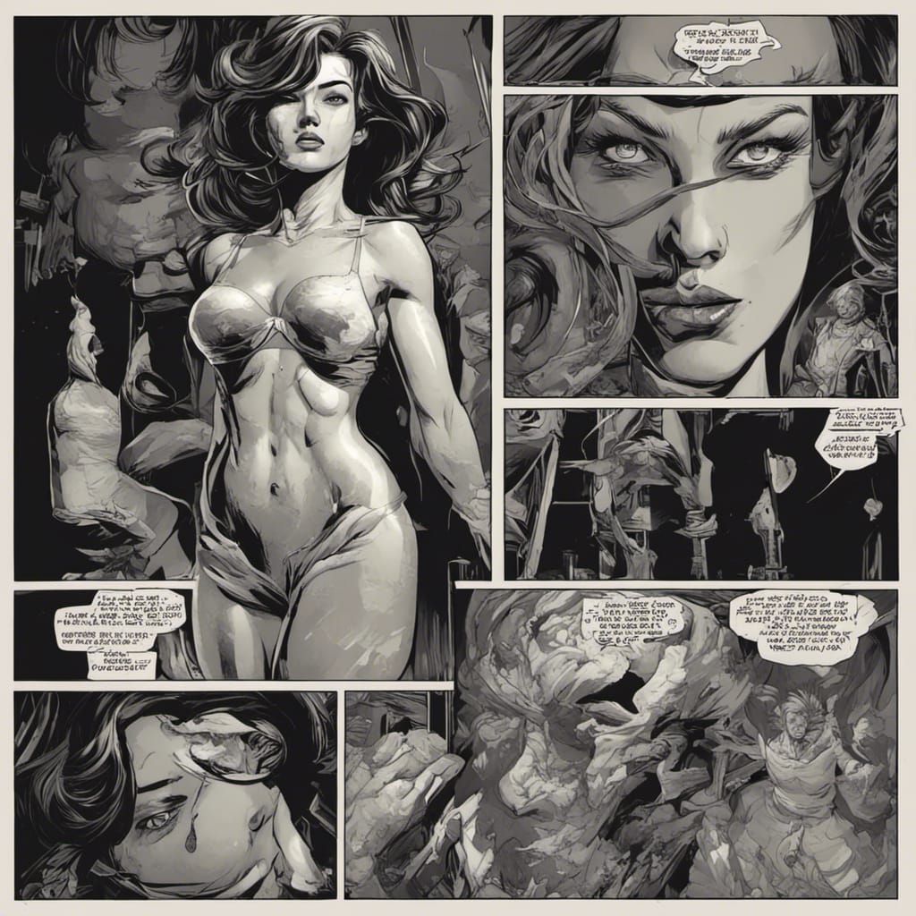 Comic Book Art of a Beautiful Woman