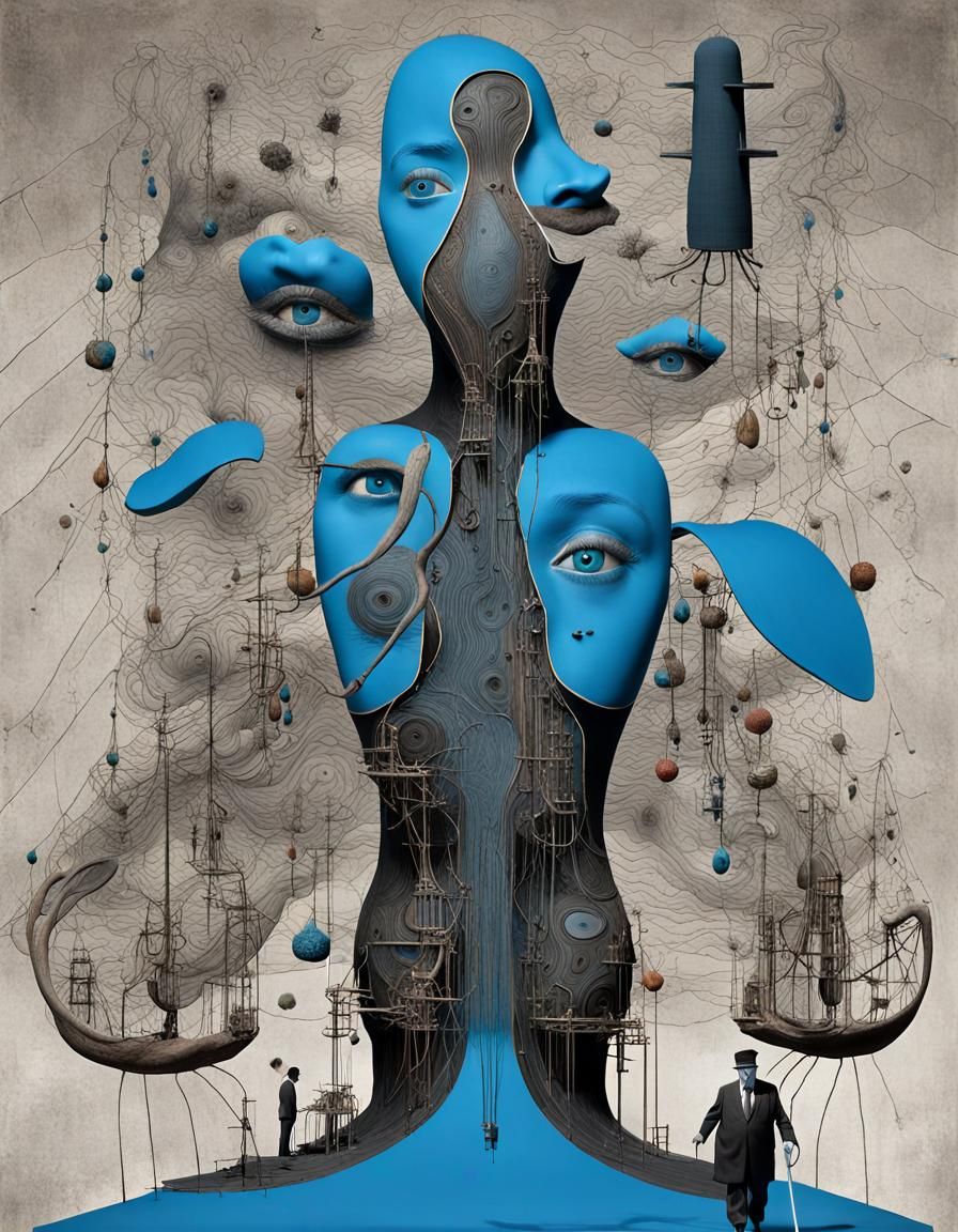 Surreal Dadaist Vision in Abandoned Industrial Landscape