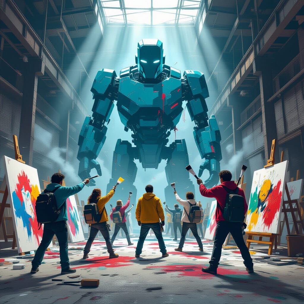 Artists Defy AI Threat in Dramatic Concept Art