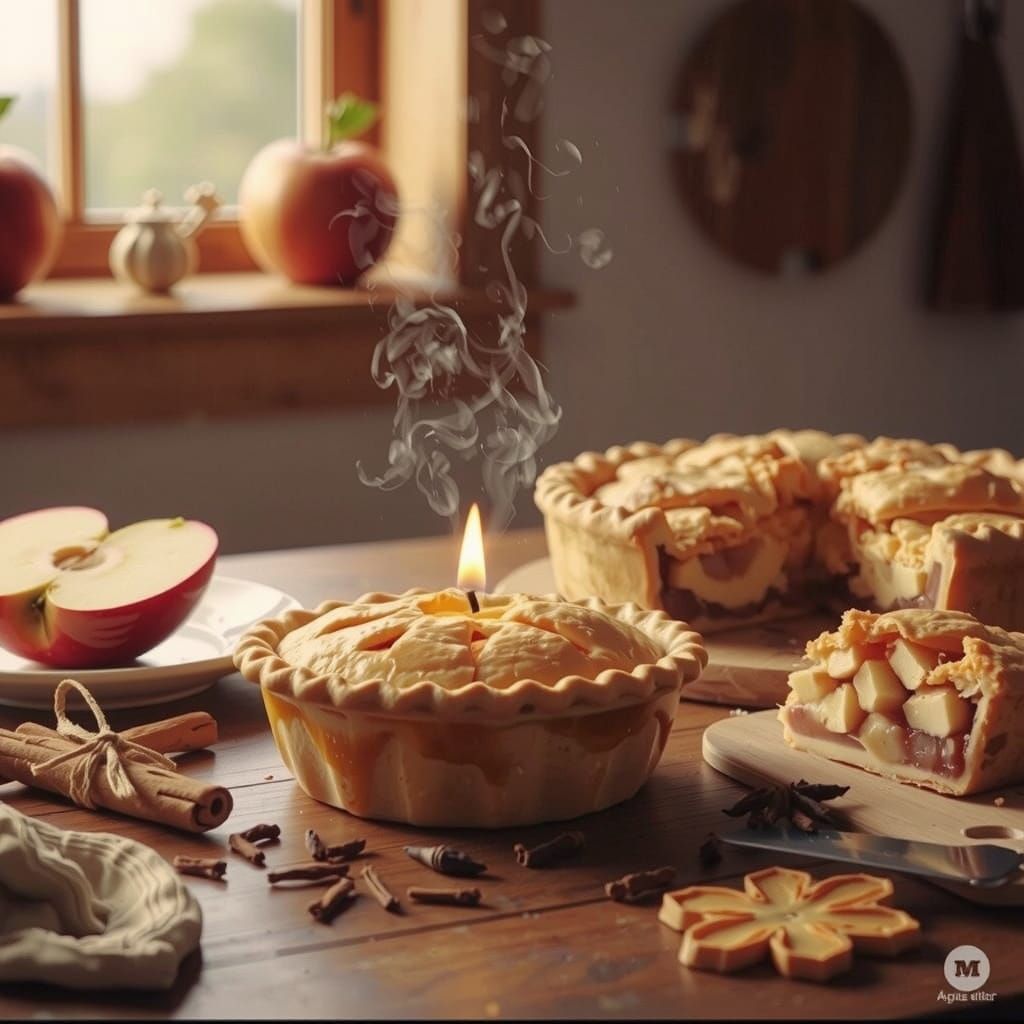 Apple Pie Candle Still-Life with Cinematic Light