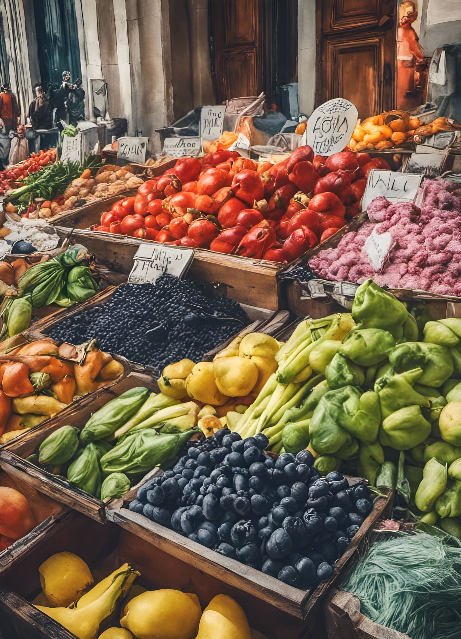 French farmers market on the streets of Nice