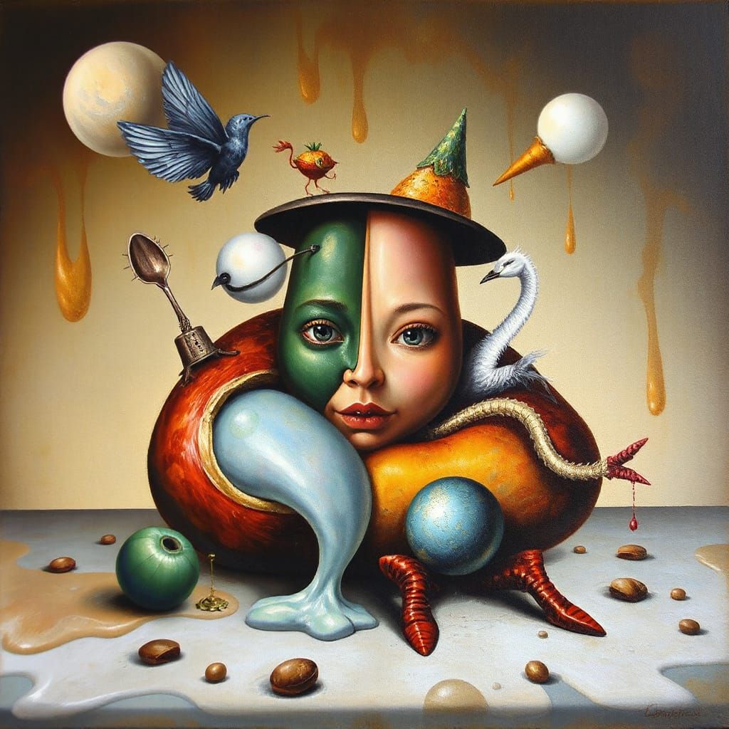 Surreal Cattywampus Composition in a Dreamlike Style