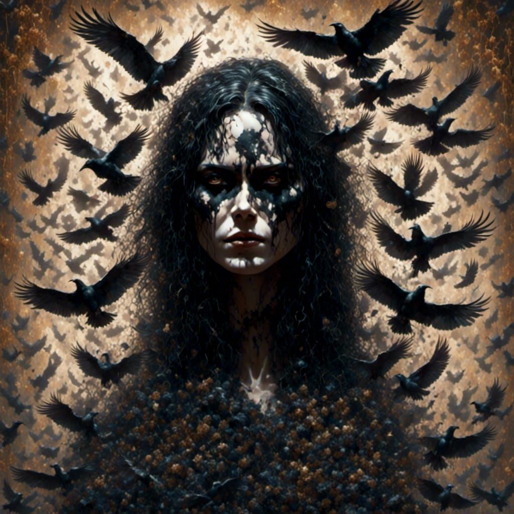 Eric Draven: The Crow in Hyperrealistic Style