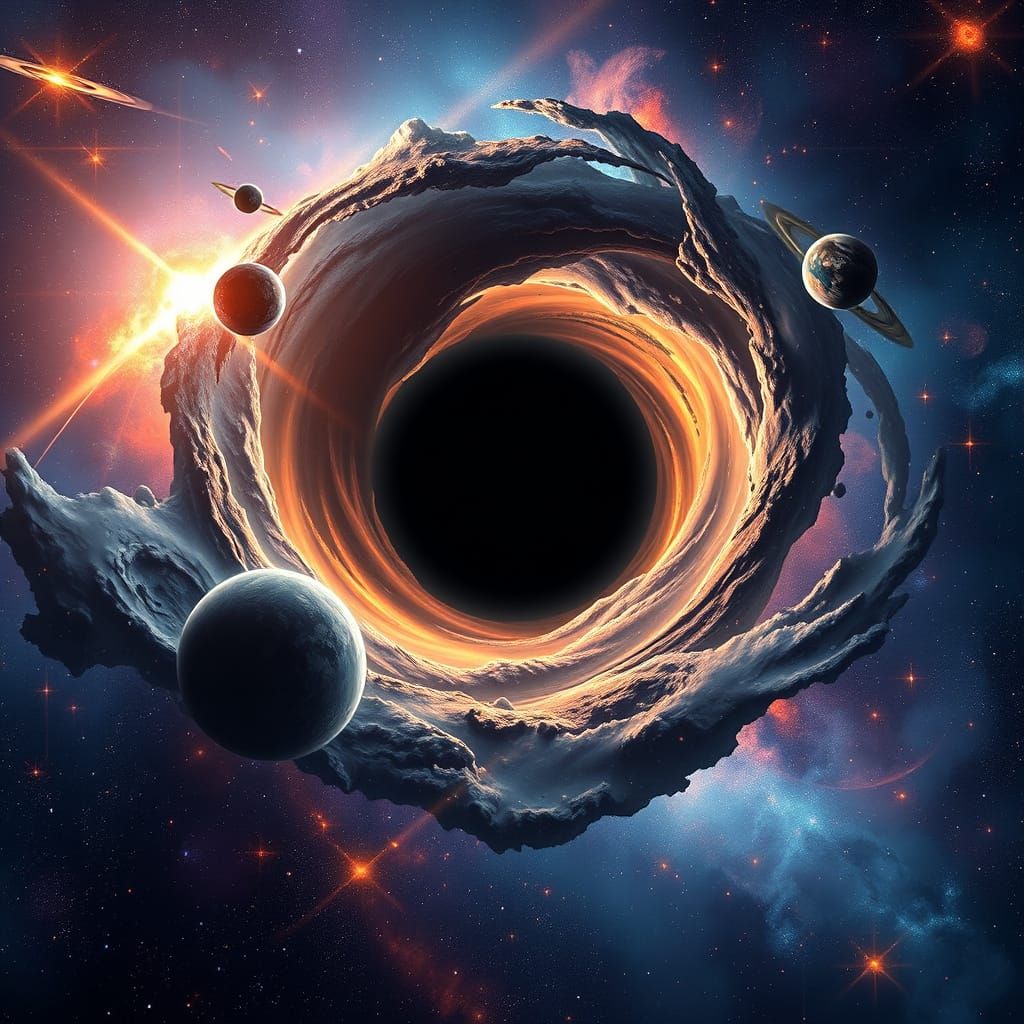 Swirling Black Hole in a Vibrant Star-Filled Cosmos