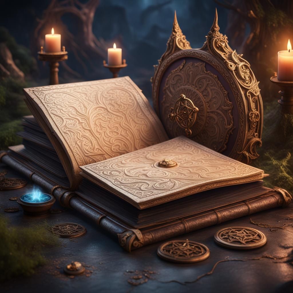 Magical Grimoire: Detailed Fantasy Concept Art