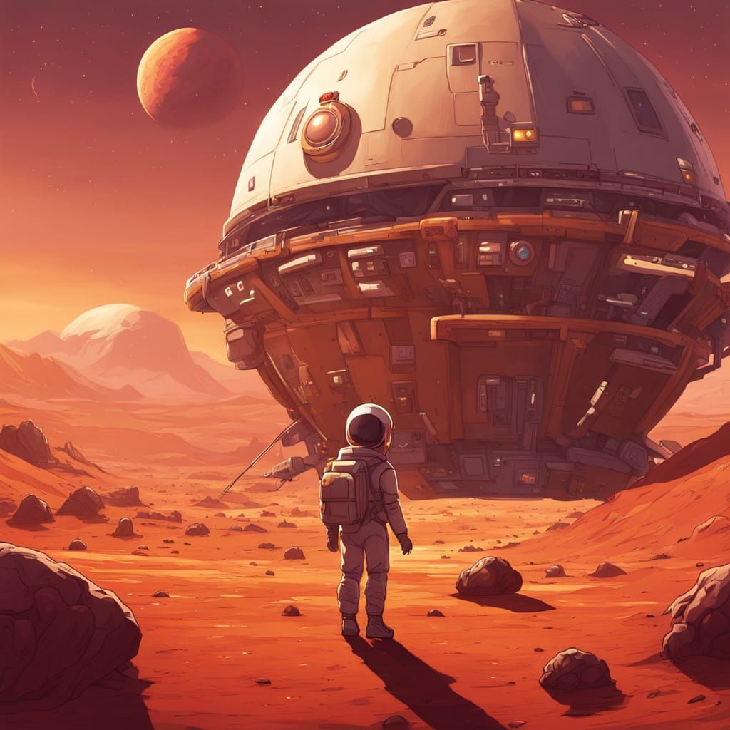 Child's Birthday Celebration on Mars in 2085