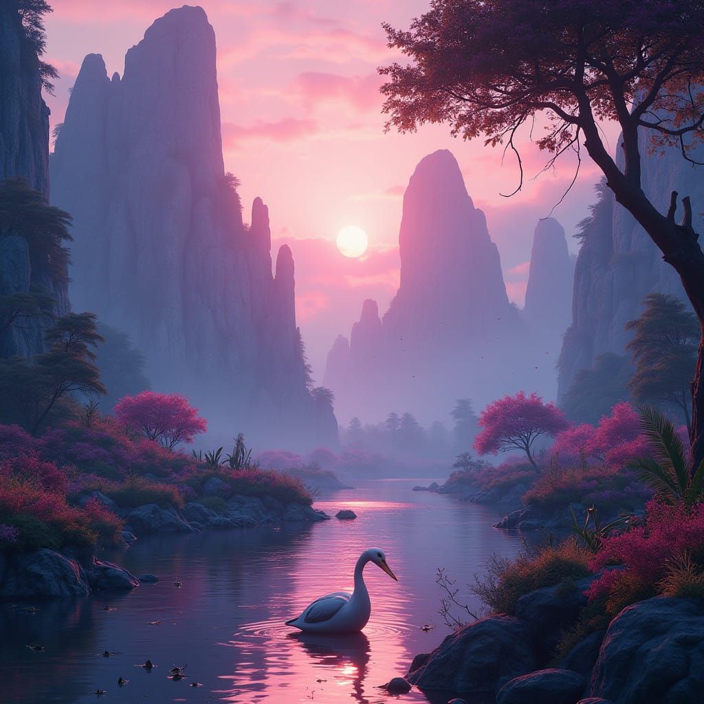 Dreamlike Digital Art in Vibrant Fantastical Style