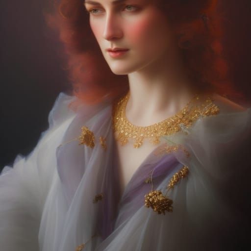 Edwardian Woman Portrait in Hyperrealistic Style