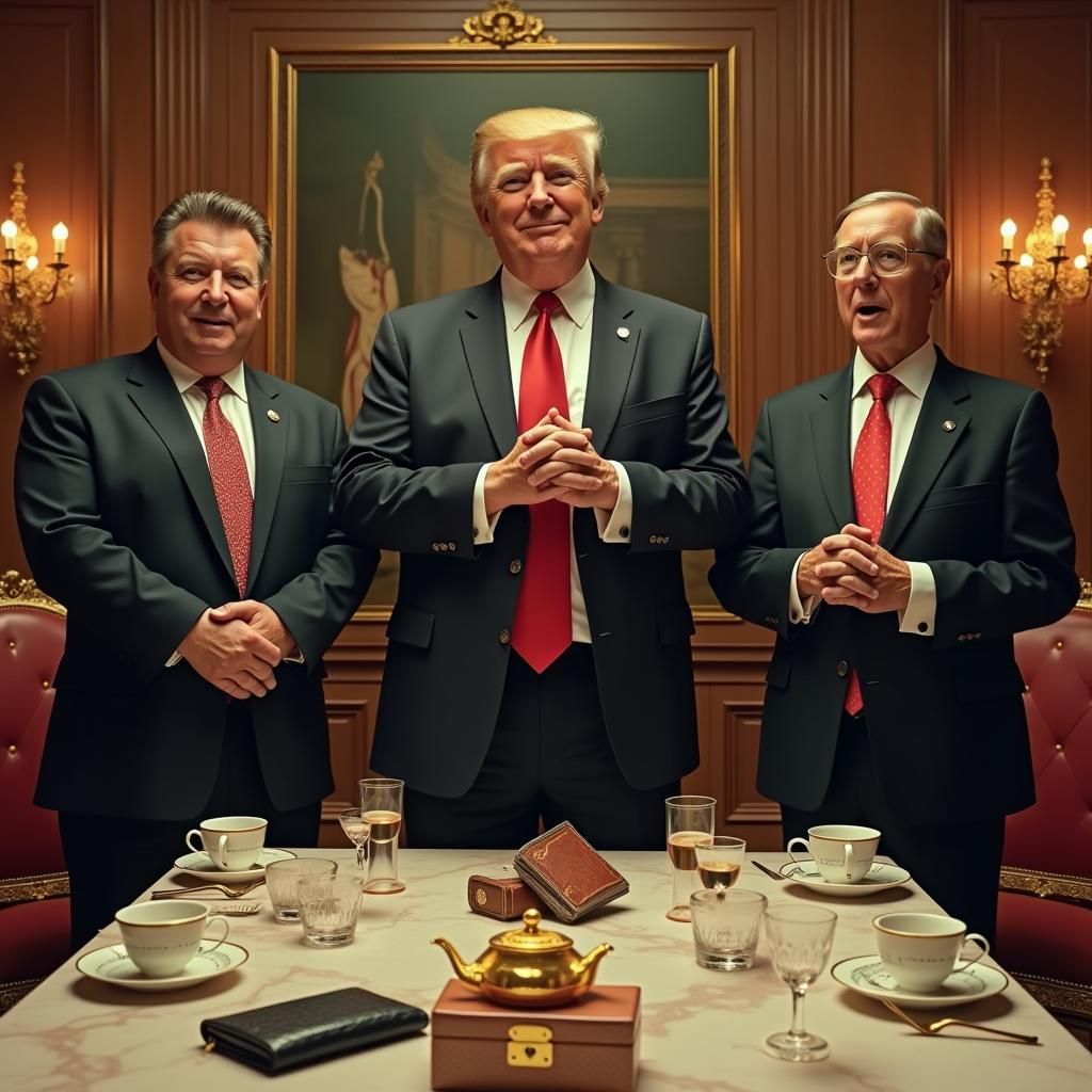 Politicians Receive Gifts: A Surreal Social Commentary