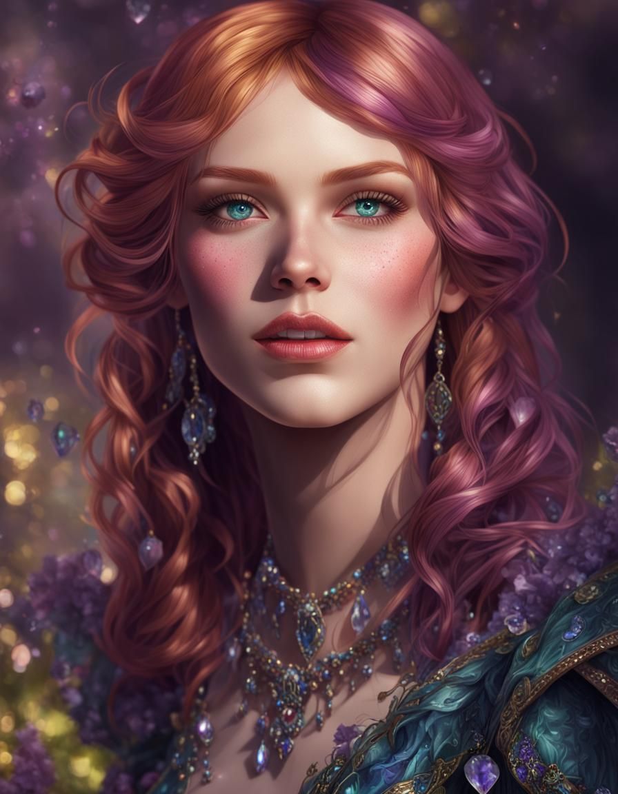 Gothic Woman with Jewels: Dark Fantasy Art