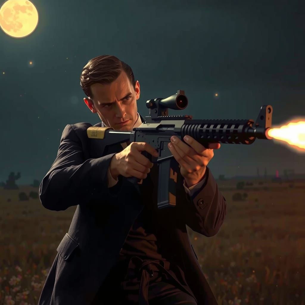 Peaky Blinders Gunfight: Frazetta, Mead, Stalenhag Style