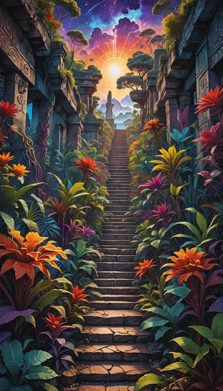 Stairway to Heaven: Savannah Landscape on Alien World