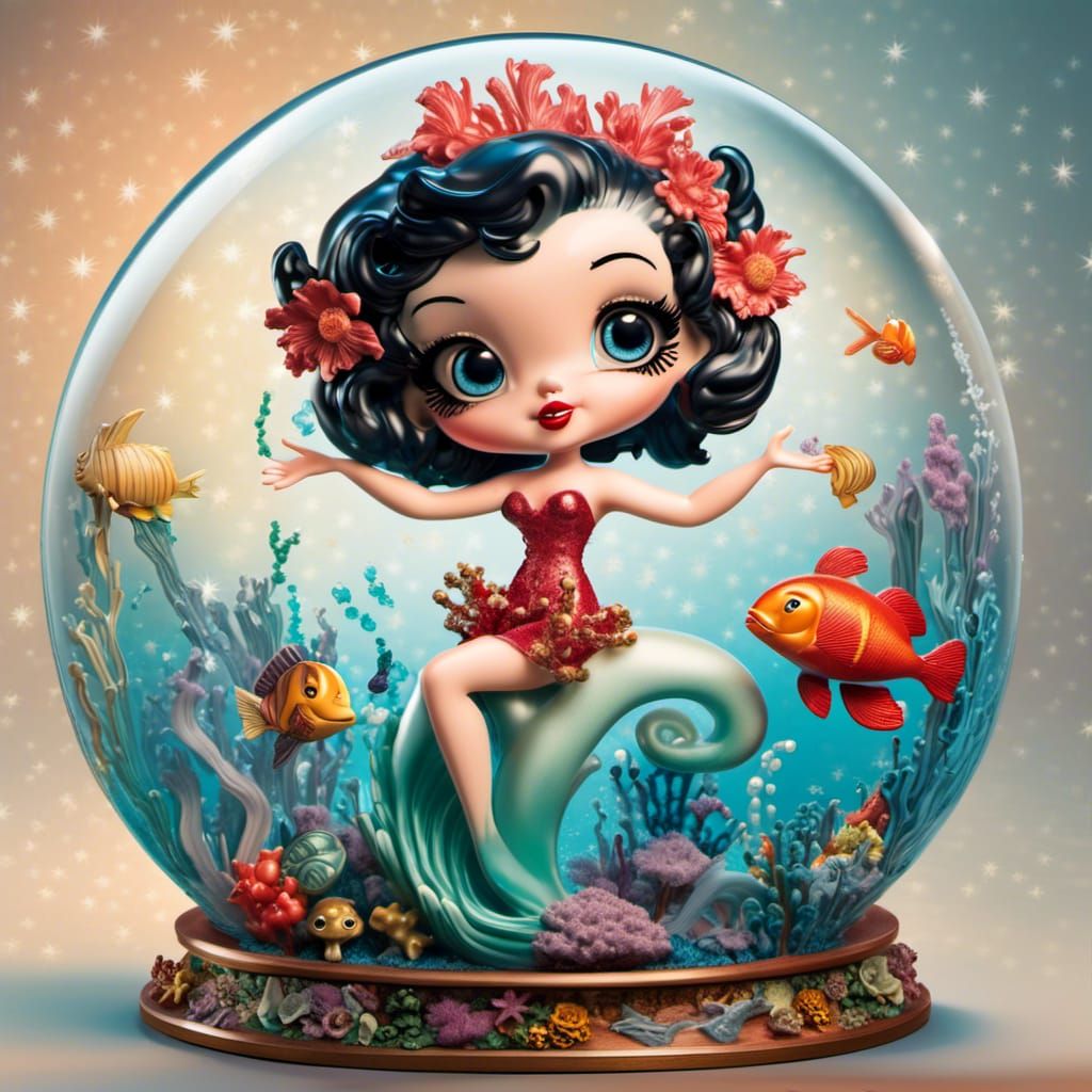 Betty Boop as Mermaid in Snow Globe Kingdom
