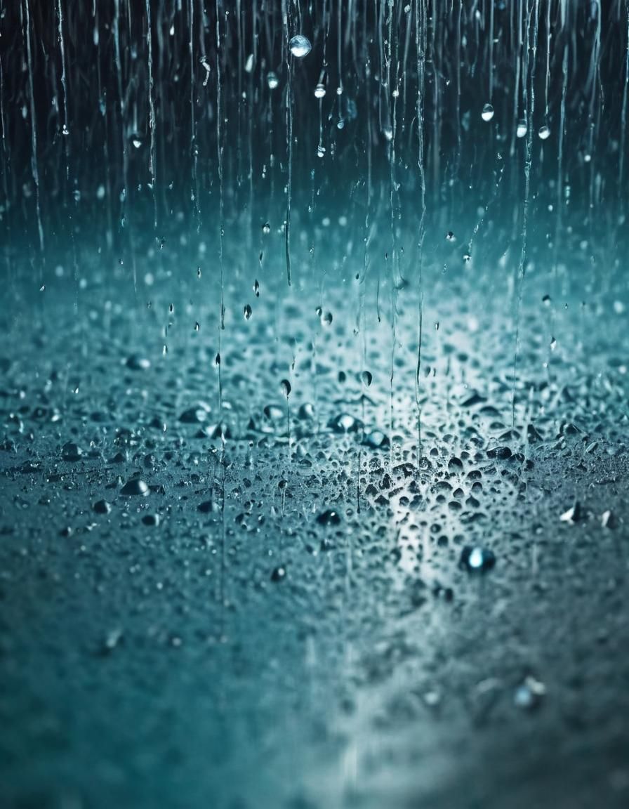 Abstract Rain Creates Turquoise Universe