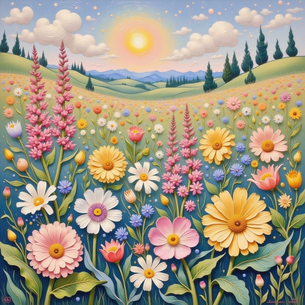 Soft Hues of a Gentle Post-Impressionist Landscape