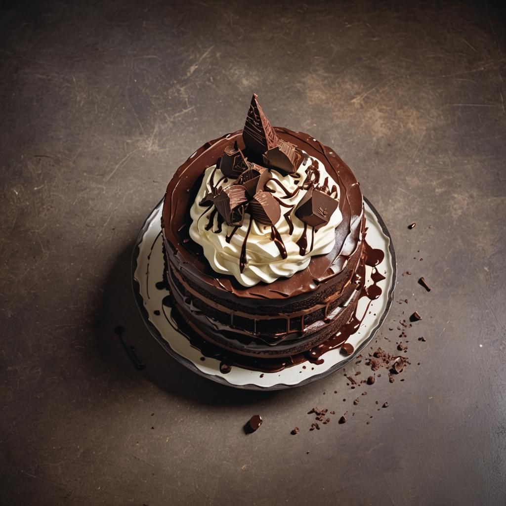 Decadent Chocolate Cake with Cinematic Lighting