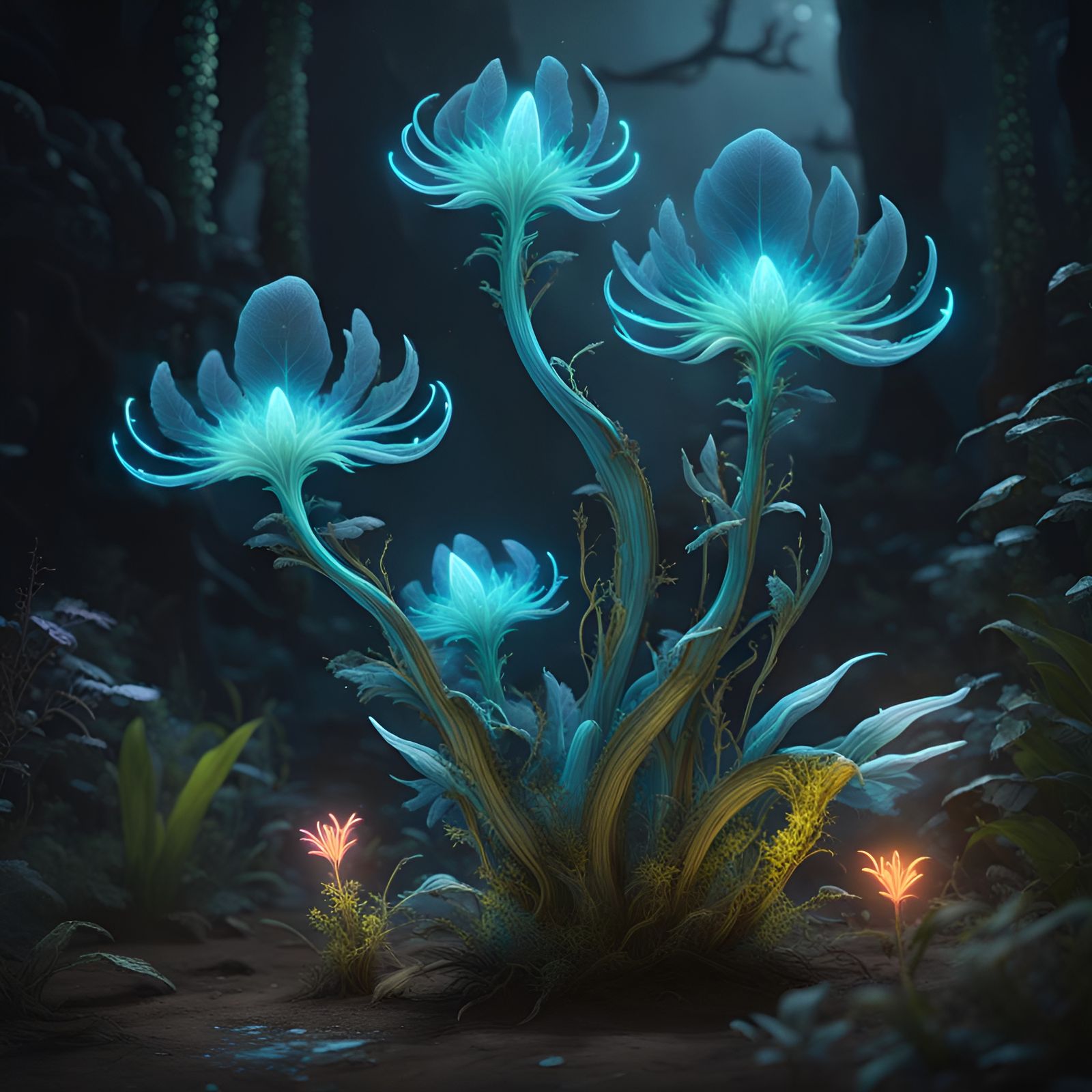 Ethereal Glowing Magical Plant Concept Art