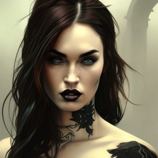 Gothic Woman Portrait in Hyperdetailed Style