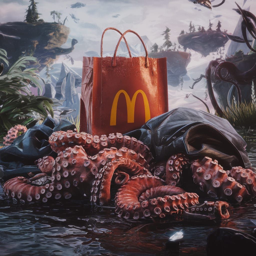 Fantastical Landscape with Discarded Octopus Jackets