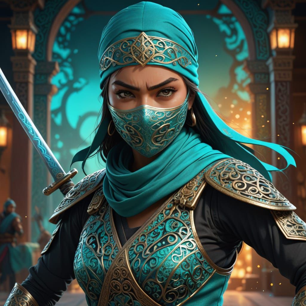 Princess Jasmine as Cyberpunk Ninja
