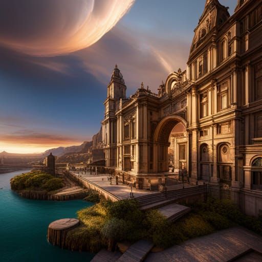 Fantastical Rome in Detailed Matte Painting