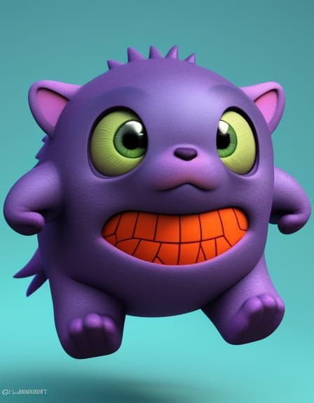 Cute Baby Creature in Vibrant Digital Art