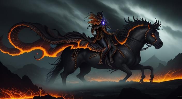 Ghastly Skeleton Snake Descends into Hellish Abyss