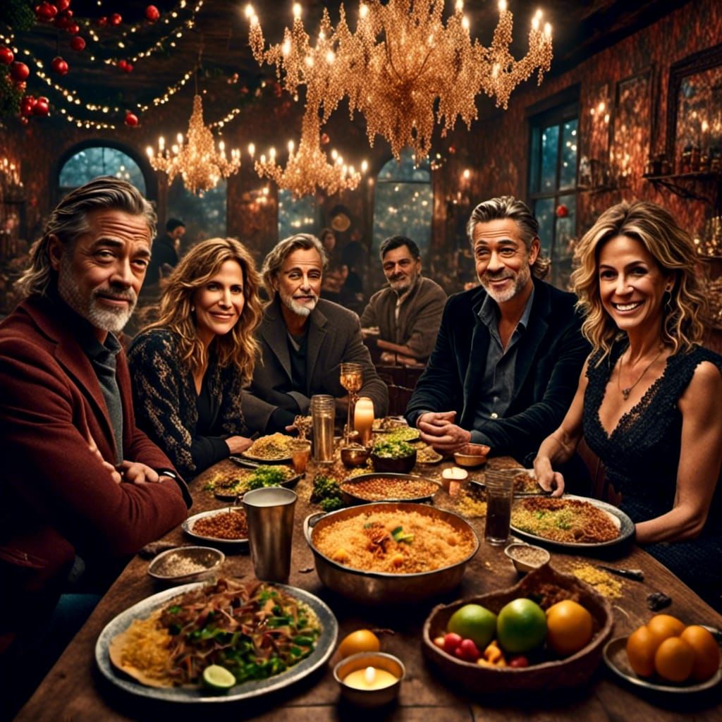 A-List Stars Celebrate Christmas in Mexican Restaurant