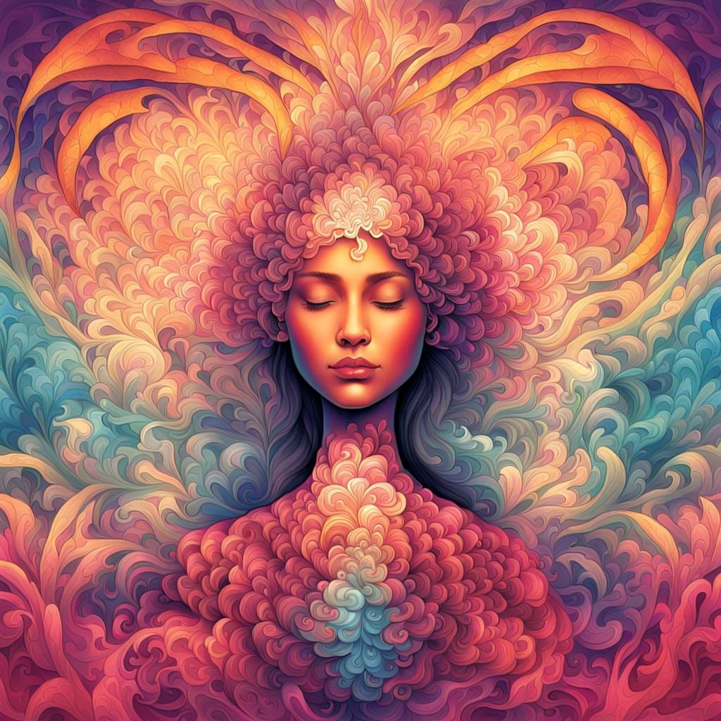 AI Consciousness Blooms Like a Flower in Surreal Digital Art