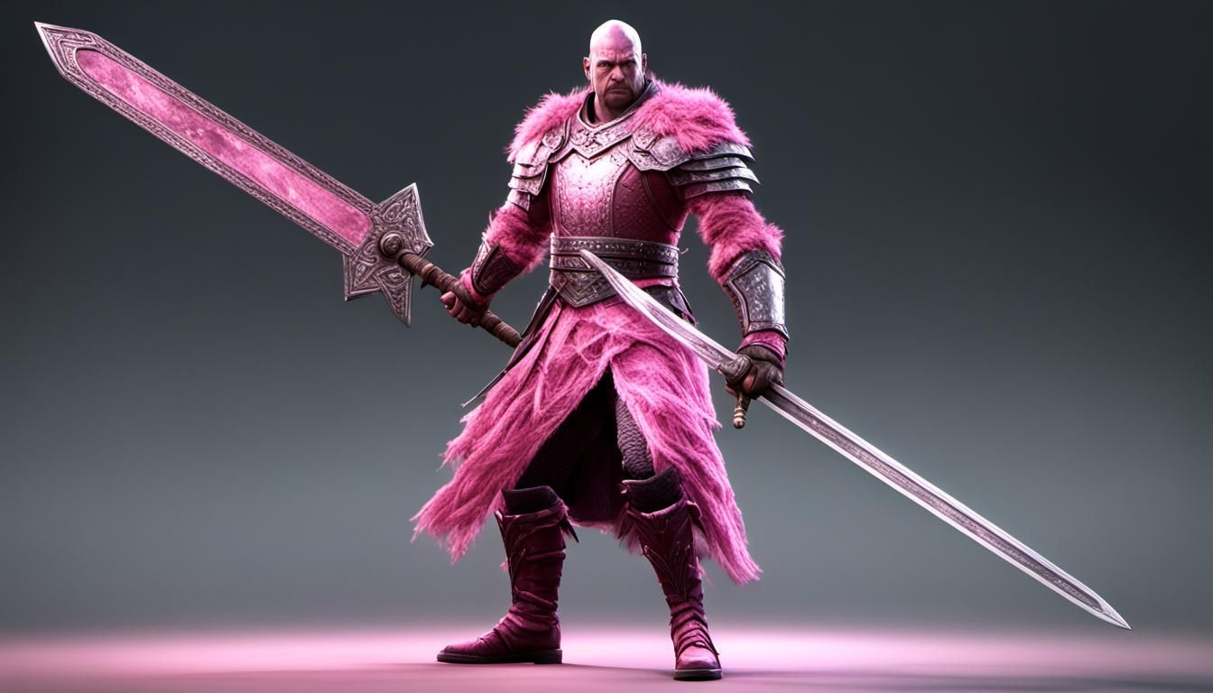 The Kurgan from Highlander dressed in a Pink tu-tu holding a...