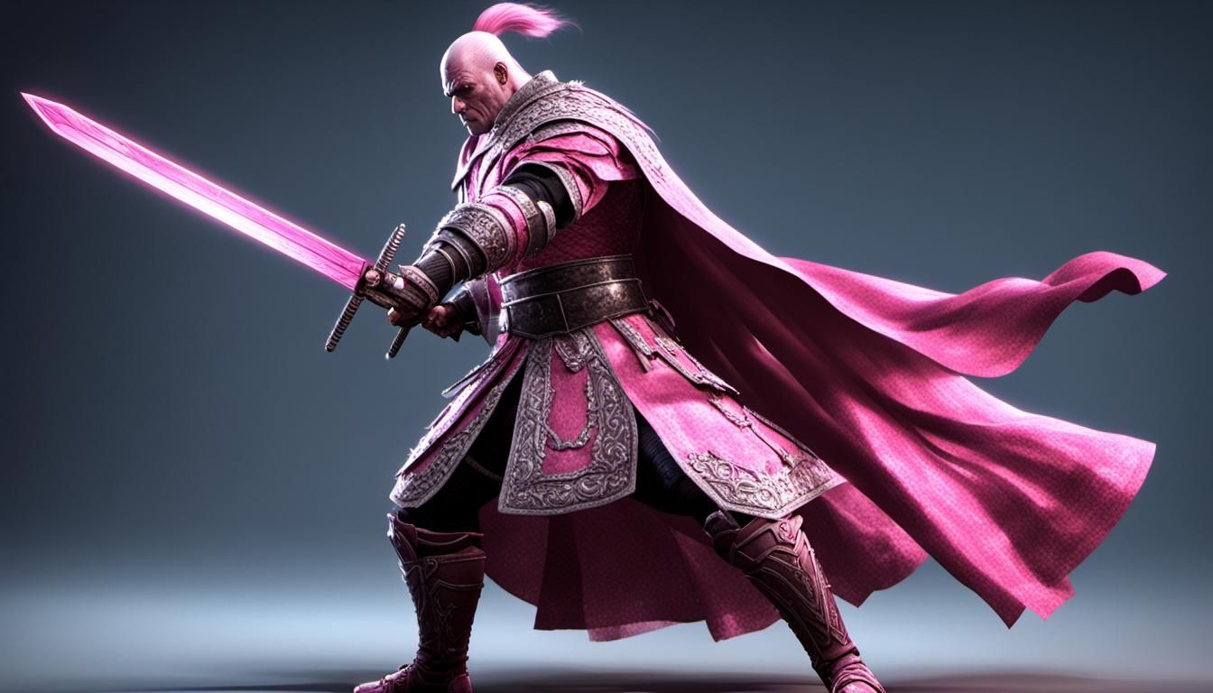 The Kurgan from Highlander dressed in a Pink tu-tu holding a...