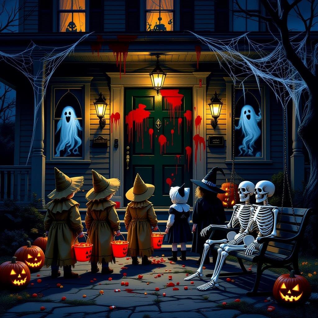 Sinister Halloween Night with Costumed Children
