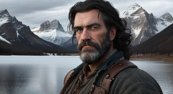 rugged bearded mountain man