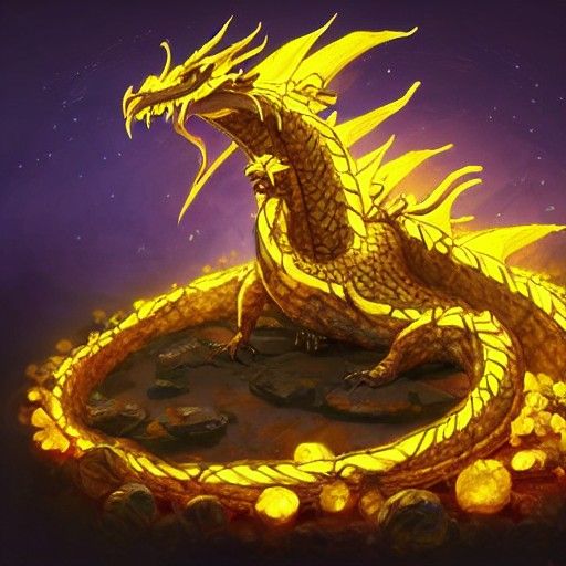 Adorable Dragon in Amber Flower Pile