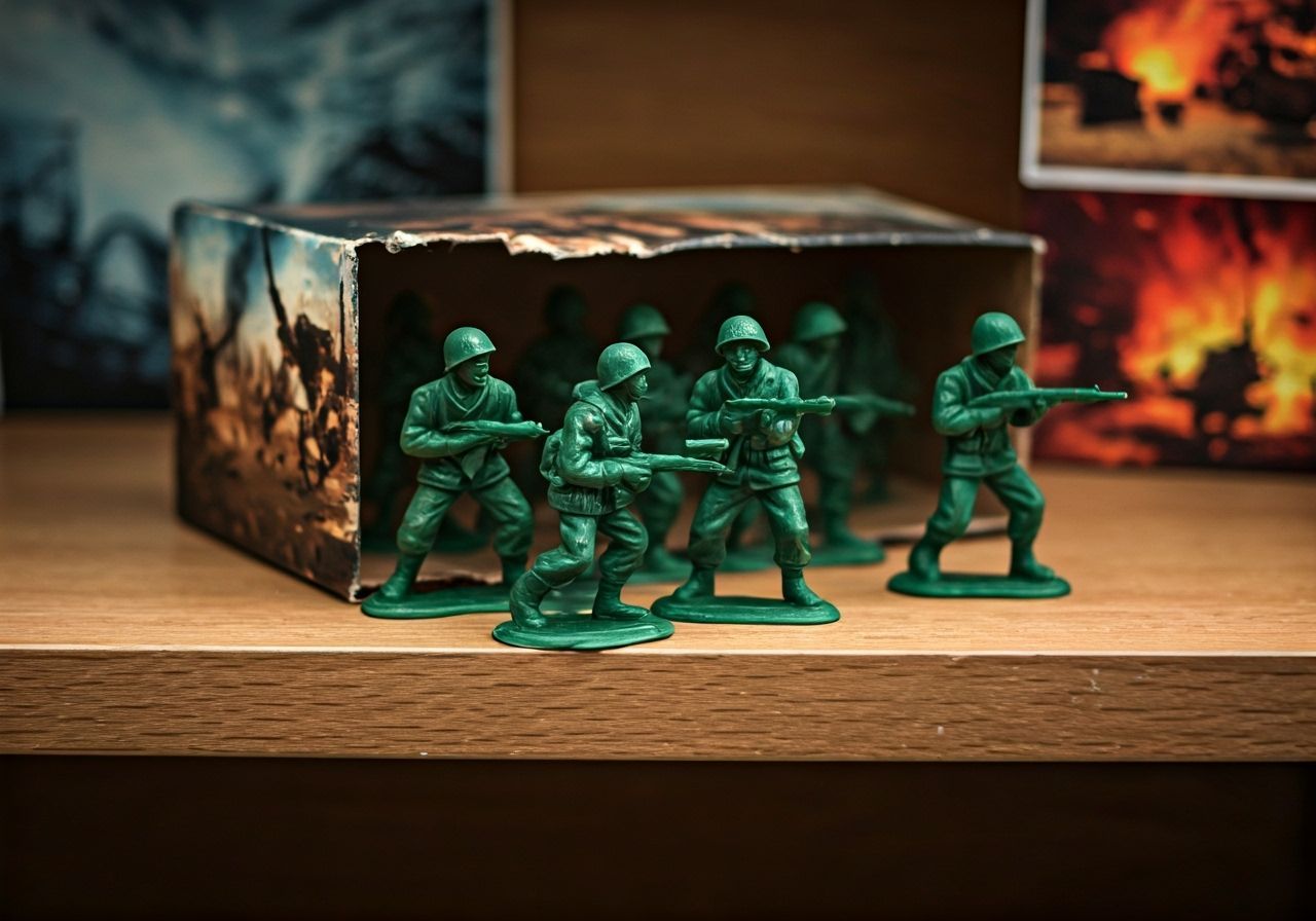 Toy Soldiers Emerge from Box in Cinematic Style