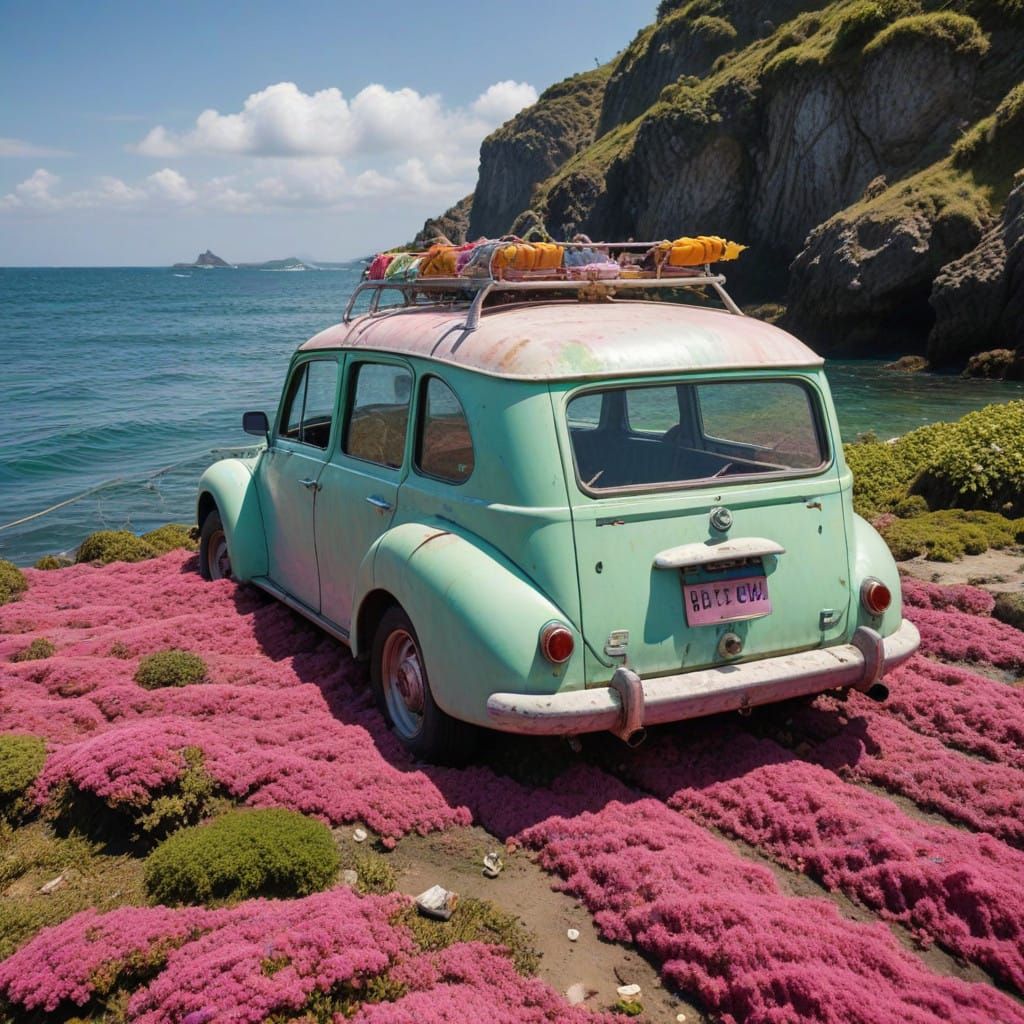 Hippie Submarine Underwater Odyssey in Psychedelic Style