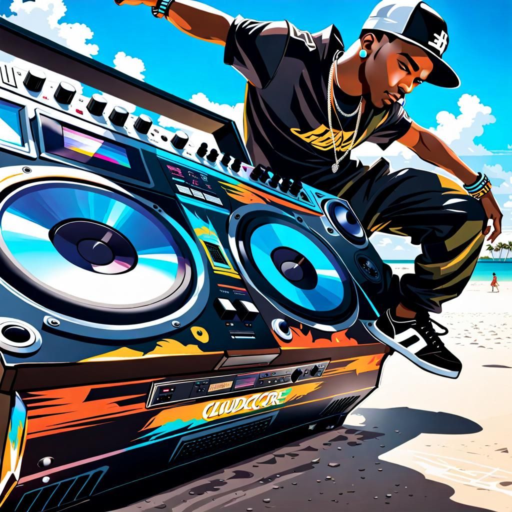 Breakdancer in Prismcore Miami Street Art