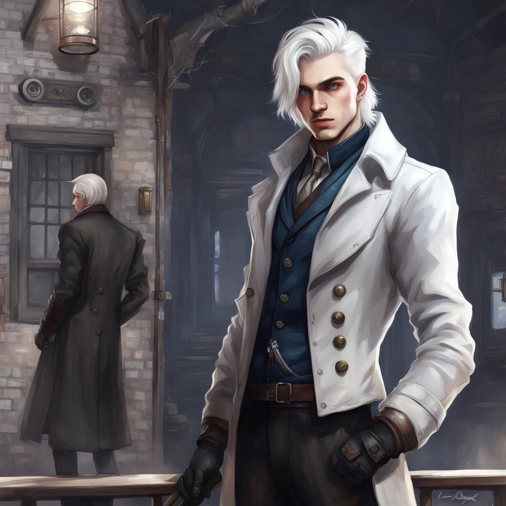 Handsome Dieselpunk Character on Bioshock Street