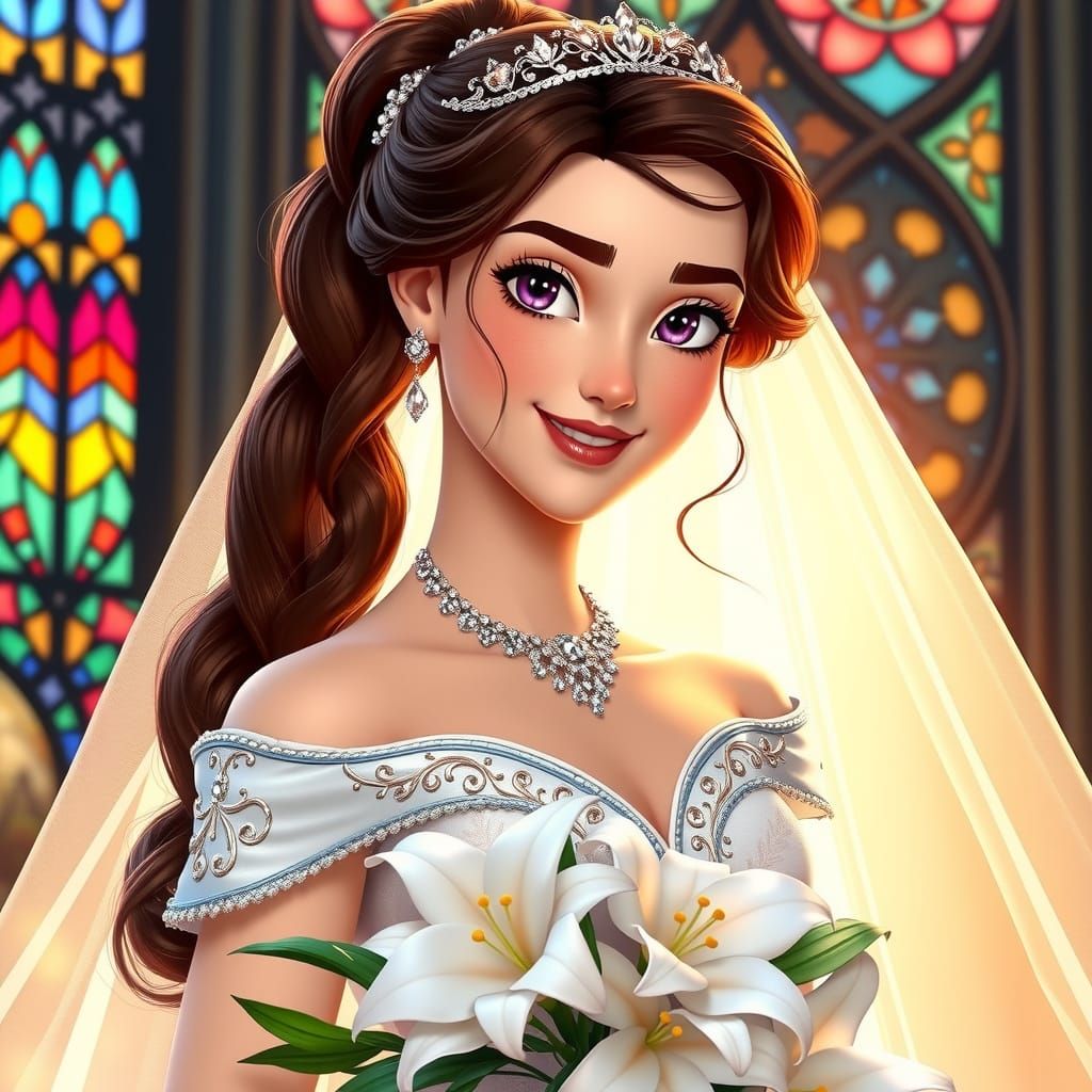 Meg from Hercules in Wedding Gown Portrait