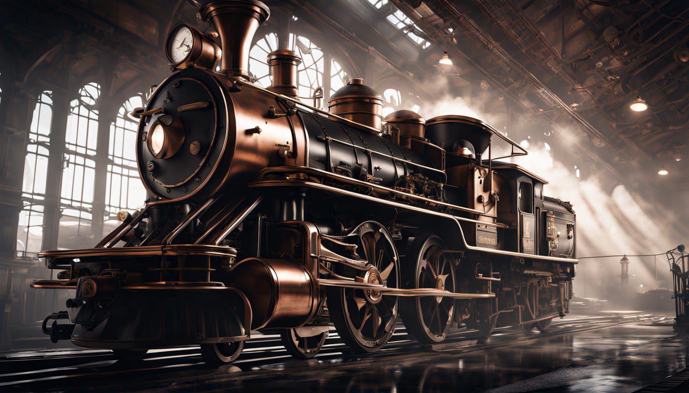 Steampunk train Engine
