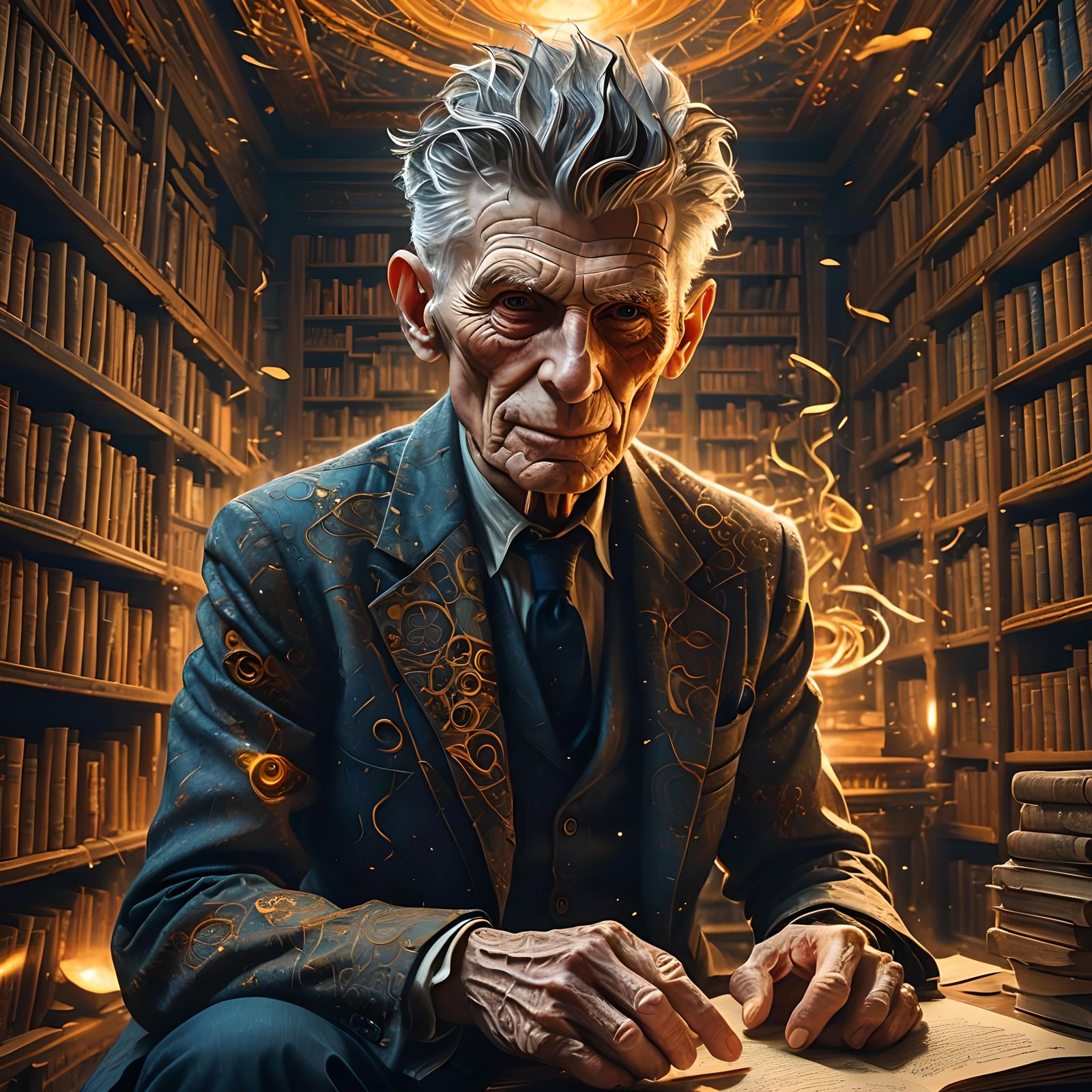 Scribble Art Portrait in Detailed Matte Painting Style