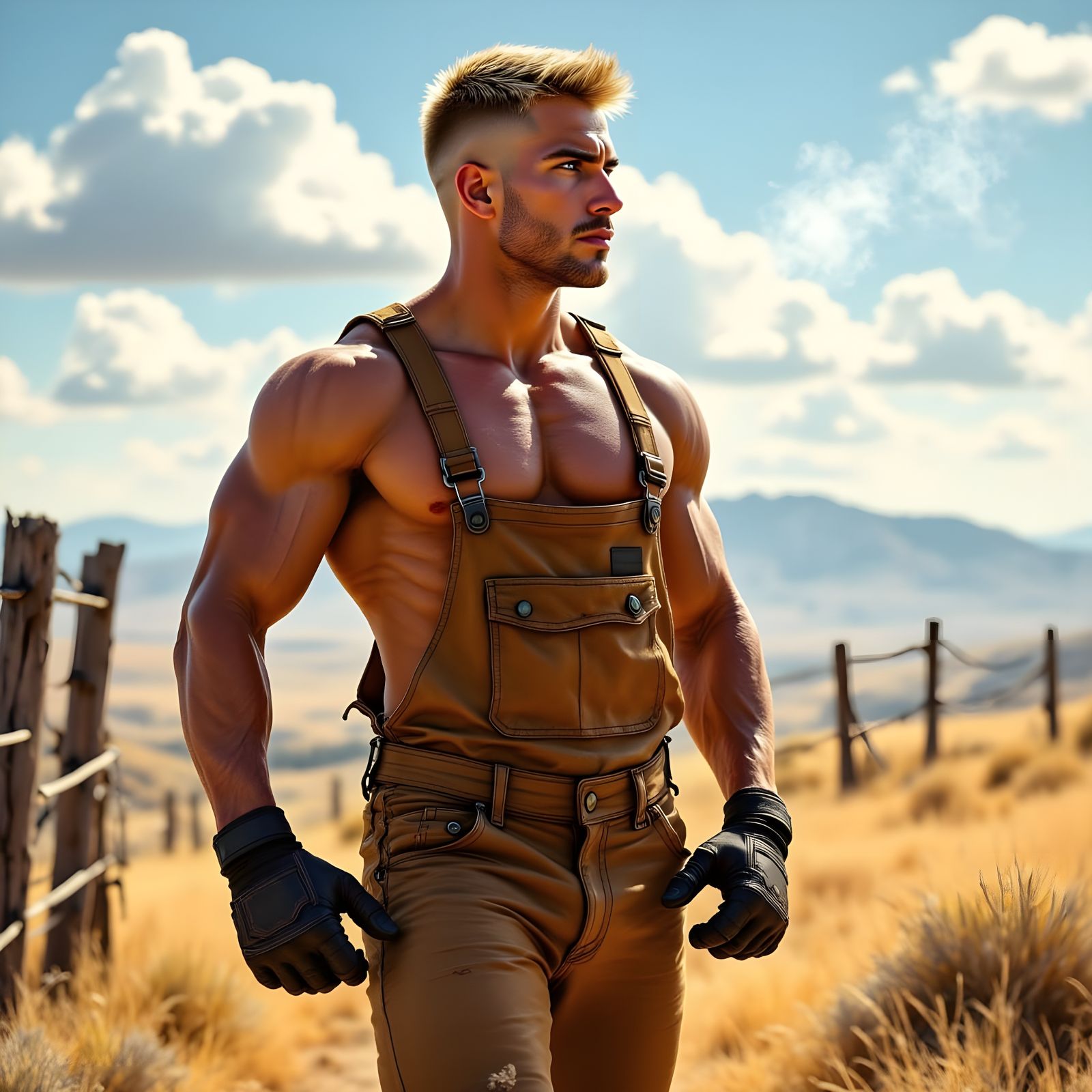 Rugged Rancher in Hyper-Realistic Style