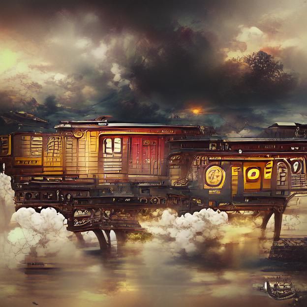 Old train on the tracks