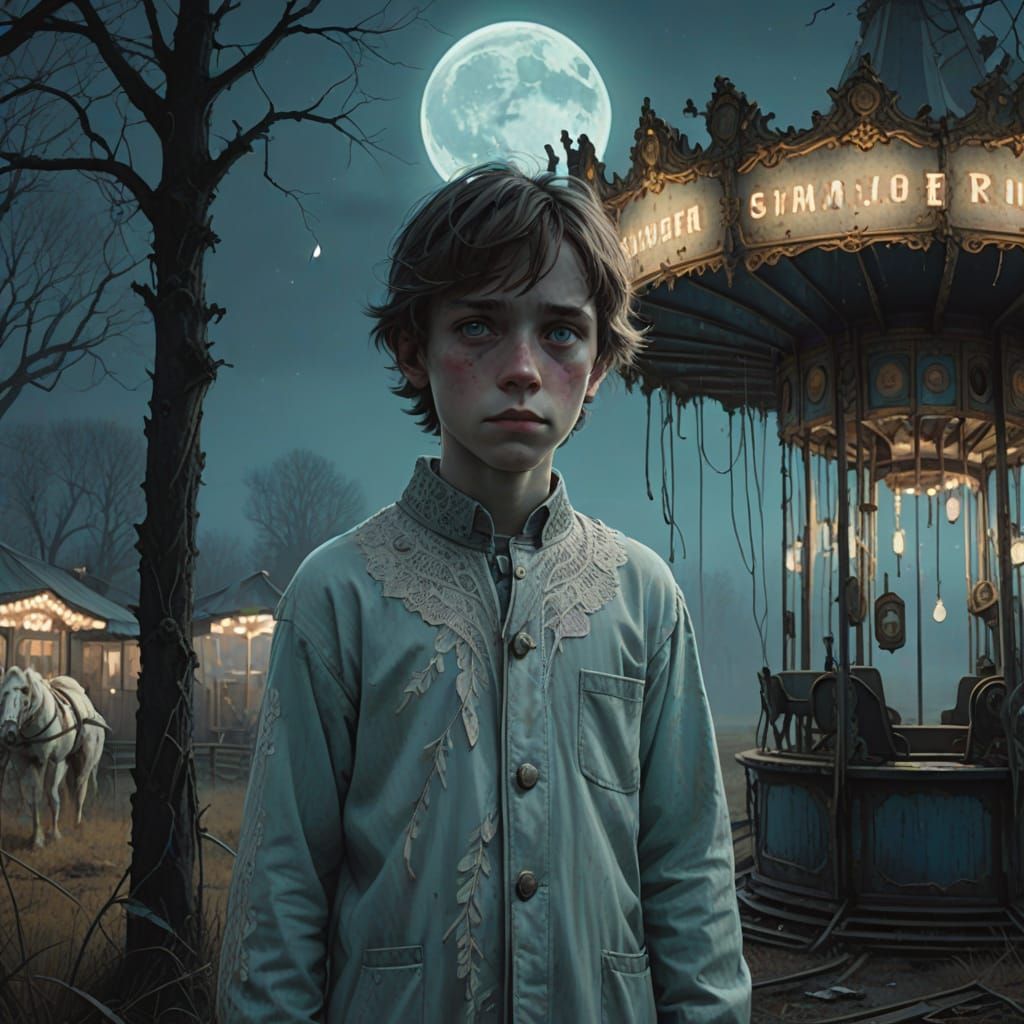 A surreal scene where childhood innocence collides with the ...