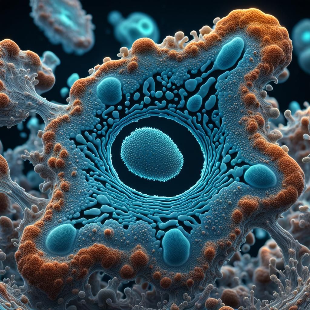 Detailed 3D Rendering of an Amoeba