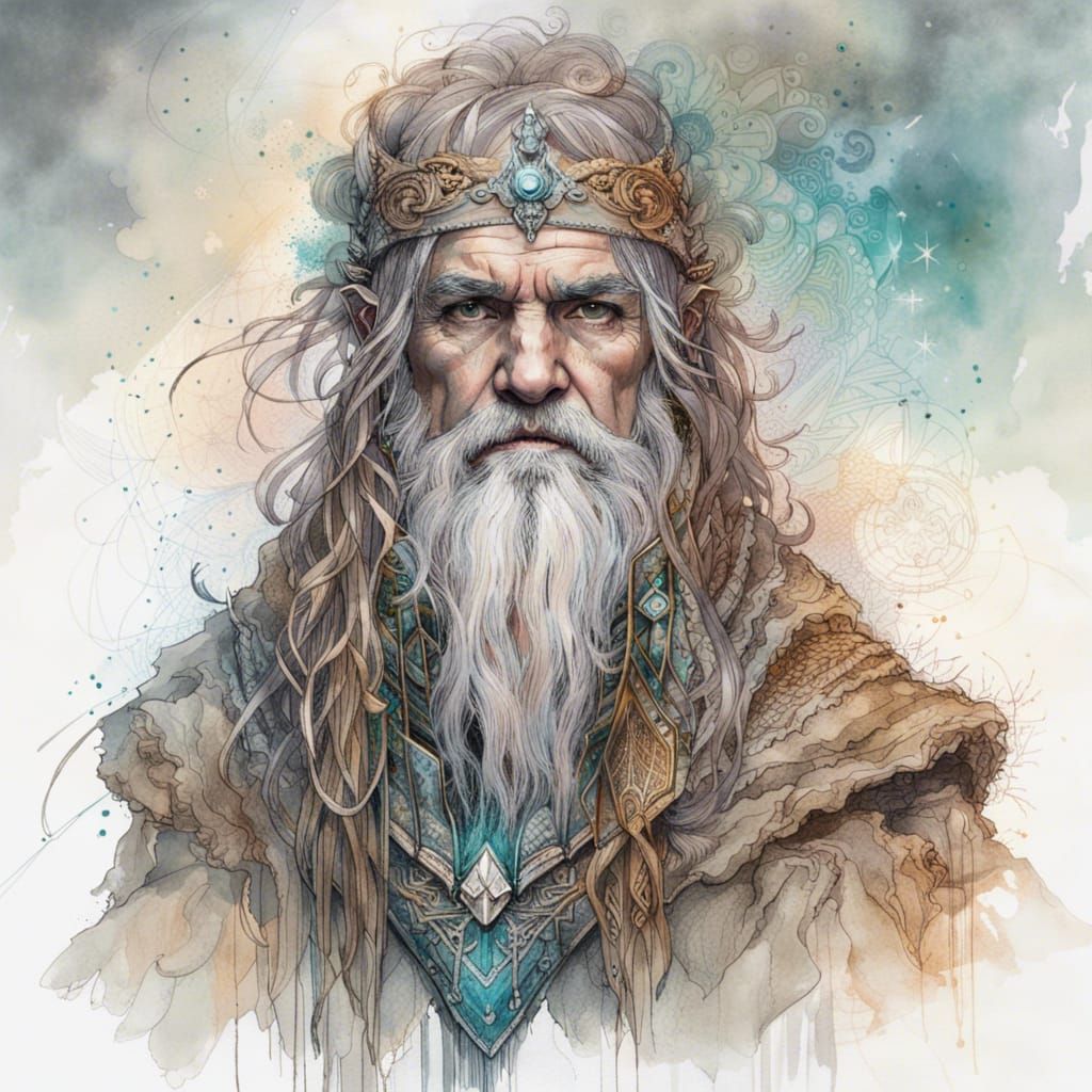 Dwarven Rock Mage Portrait in Ornate Detail