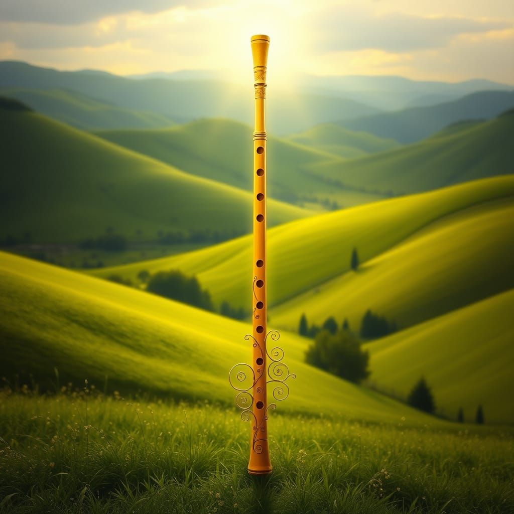 Ethereal Flute in Idyllic Landscape